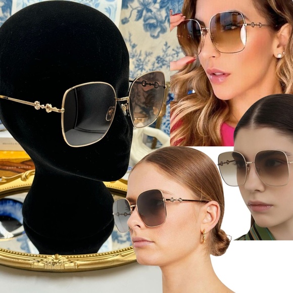 Gucci Accessories - 🆕 GUCCI 🧿 NWOT GG0879S 002 Gold Horsebit Sunglasses with Brown Gradient Lens